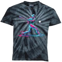 Baseball Player Baseball Drip For Ice Cream Kids Tie-Dye T-Shirt