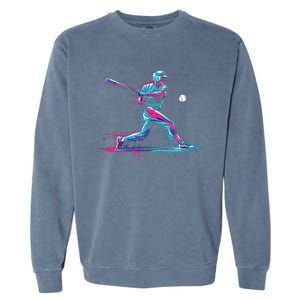 Baseball Player Baseball Drip For Ice Cream Garment-Dyed Sweatshirt