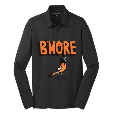 Baltimore Pride Bmore Maryland Md Silk Touch Performance Long Sleeve Polo