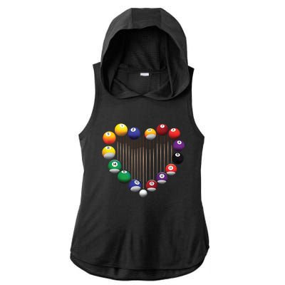 Billiard Pool Billiard Ball Billiard Player Lover Heart Men Gift Ladies PosiCharge Tri-Blend Wicking Draft Hoodie Tank