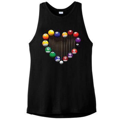 Billiard Pool Billiard Ball Billiard Player Lover Heart Men Gift Ladies PosiCharge Tri-Blend Wicking Tank