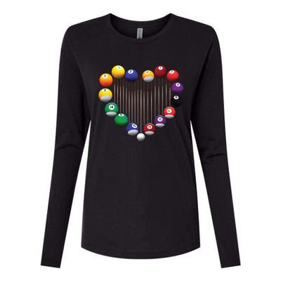 Billiard Pool Billiard Ball Billiard Player Lover Heart Men Gift Womens Cotton Relaxed Long Sleeve T-Shirt