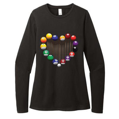 Billiard Pool Billiard Ball Billiard Player Lover Heart Men Gift Womens CVC Long Sleeve Shirt