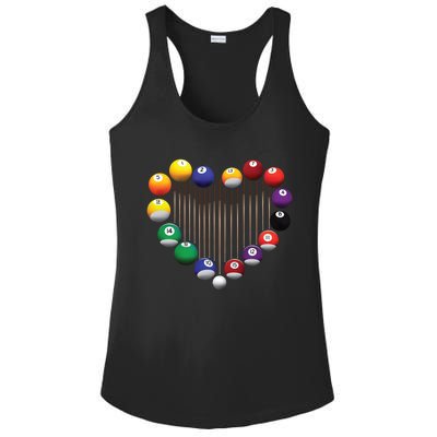 Billiard Pool Billiard Ball Billiard Player Lover Heart Men Gift Ladies PosiCharge Competitor Racerback Tank