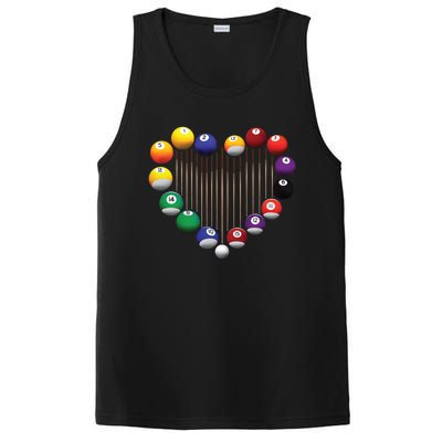 Billiard Pool Billiard Ball Billiard Player Lover Heart Men Gift PosiCharge Competitor Tank