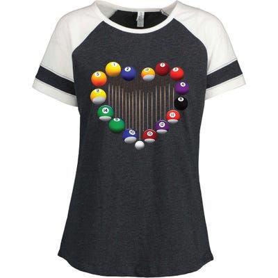 Billiard Pool Billiard Ball Billiard Player Lover Heart Men Gift Enza Ladies Jersey Colorblock Tee