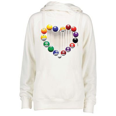 Billiard Pool Billiard Ball Billiard Player Lover Heart Men Gift Womens Funnel Neck Pullover Hood