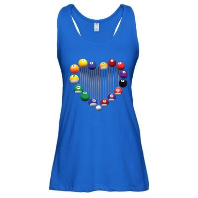 Billiard Pool Billiard Ball Billiard Player Lover Heart Men Gift Ladies Essential Flowy Tank