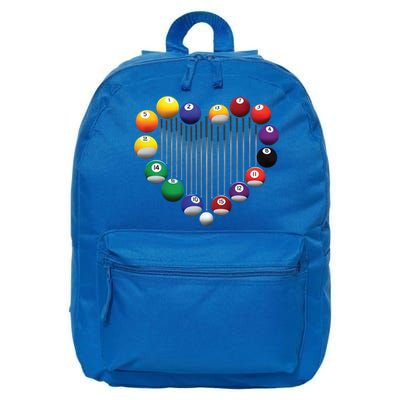 Billiard Pool Billiard Ball Billiard Player Lover Heart Men Gift 16 in Basic Backpack