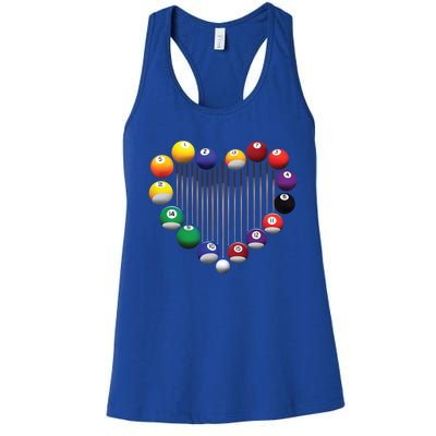 Billiard Pool Billiard Ball Billiard Player Lover Heart Men Gift Women's Racerback Tank