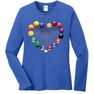 Billiard Pool Billiard Ball Billiard Player Lover Heart Men Gift Ladies Long Sleeve Shirt