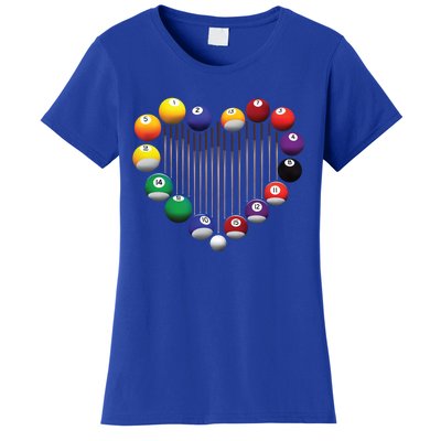 Billiard Pool Billiard Ball Billiard Player Lover Heart Men Gift Women's T-Shirt