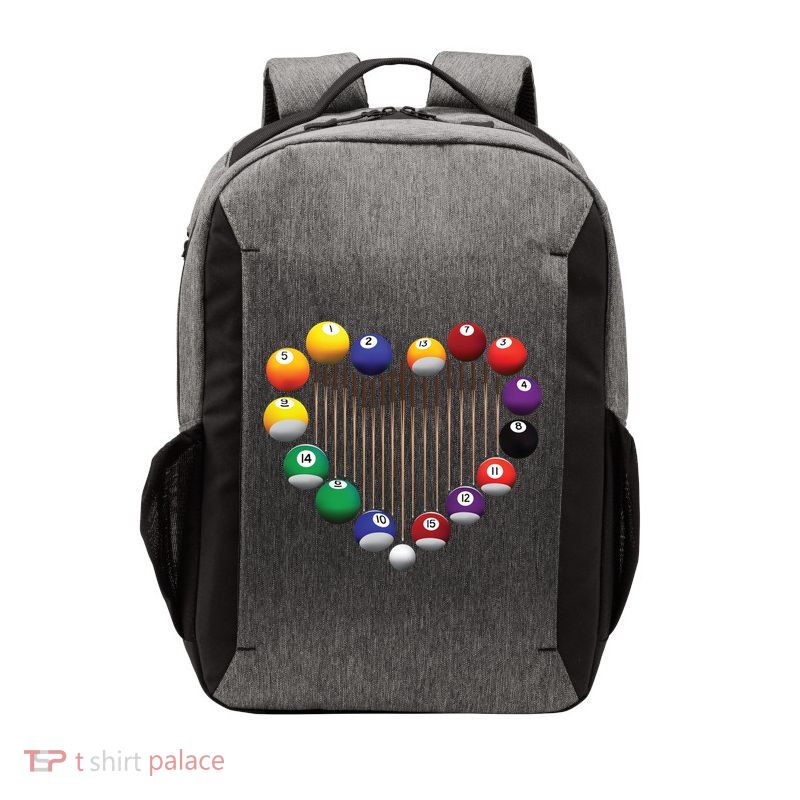 Billiard Pool Billiard Ball Billiard Player Lover Heart Men Gift Vector Backpack