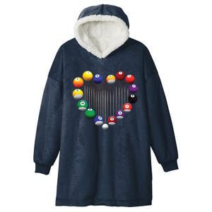 Billiard Pool Billiard Ball Billiard Player Lover Heart Men Gift Hooded Wearable Blanket