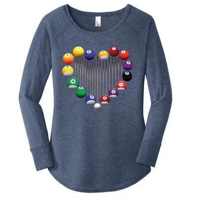 Billiard Pool Billiard Ball Billiard Player Lover Heart Men Gift Women's Perfect Tri Tunic Long Sleeve Shirt