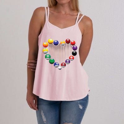 Billiard Pool Billiard Ball Billiard Player Lover Heart Men Gift Women's Strappy Tank