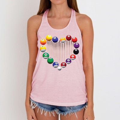 Billiard Pool Billiard Ball Billiard Player Lover Heart Men Gift Women's Knotted Racerback Tank