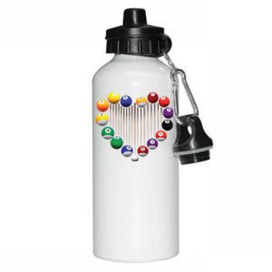 Billiard Pool Billiard Ball Billiard Player Lover Heart Men Gift Aluminum Water Bottle