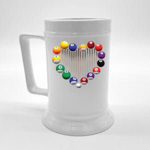 Billiard Pool Billiard Ball Billiard Player Lover Heart Men Gift Beer Stein