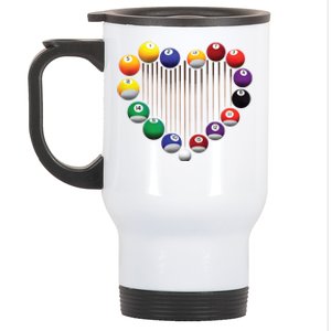 Billiard Pool Billiard Ball Billiard Player Lover Heart Men Gift Stainless Steel Travel Mug