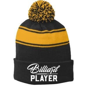 Billiards Player Billiards Dad Gift For Father’s Day Stripe Pom Pom Beanie