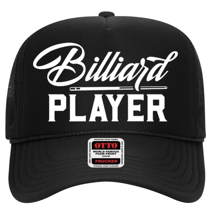 Billiards Player Billiards Dad Gift For Father’s Day High Crown Mesh Back Trucker Hat