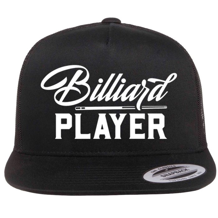 Billiards Player Billiards Dad Gift For Father’s Day Flat Bill Trucker Hat