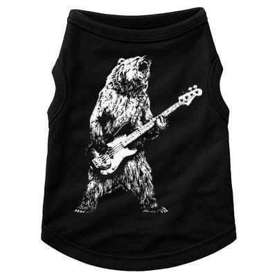 Bear Playing Bass Guitar Bear Retro Music Lovers Doggie Tank