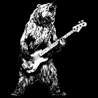 Bear Playing Bass Guitar Bear Retro Music Lovers 16 in Basic Backpack