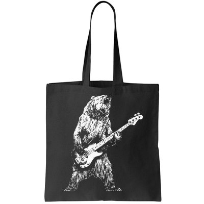 Bear Playing Bass Guitar Bear Retro Music Lovers Bag
