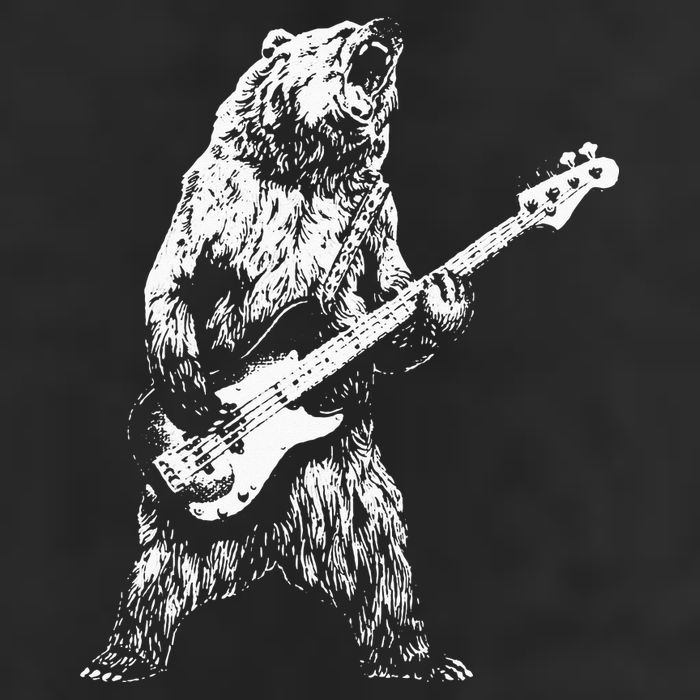 Bear Playing Bass Guitar Bear Retro Music Lovers Hat