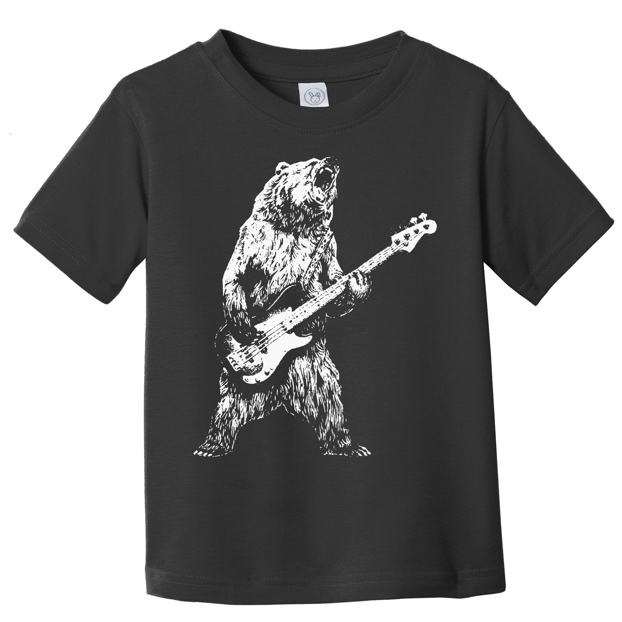 Bear Playing Bass Guitar Bear Retro Music Lovers Toddler T-Shirt