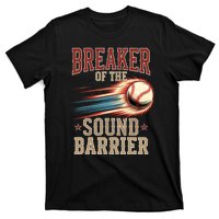 Baseball Pitcher Batter Funny Breaker Of The Sound Barrier T-Shirt