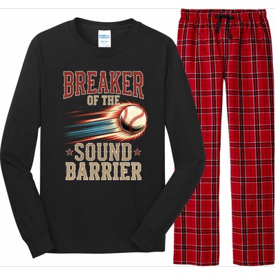 Baseball Pitcher Batter Funny Breaker Of The Sound Barrier Long Sleeve Pajama Set