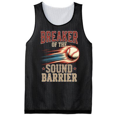 Baseball Pitcher Batter Funny Breaker Of The Sound Barrier Mesh Reversible Basketball Jersey Tank