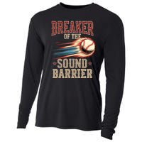 Baseball Pitcher Batter Funny Breaker Of The Sound Barrier Cooling Performance Long Sleeve Crew