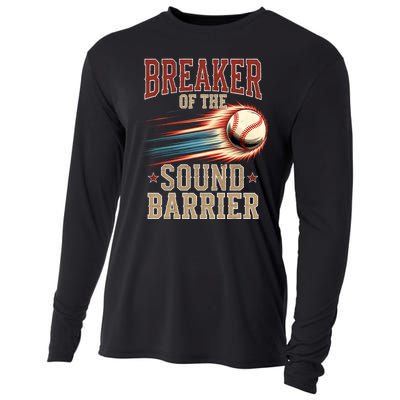 Baseball Pitcher Batter Funny Breaker Of The Sound Barrier Cooling Performance Long Sleeve Crew