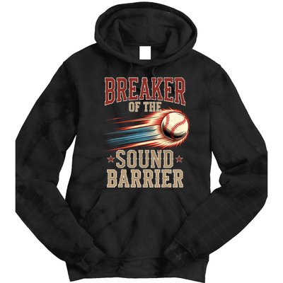 Baseball Pitcher Batter Funny Breaker Of The Sound Barrier Tie Dye Hoodie