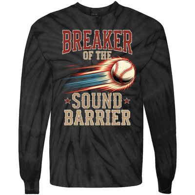 Baseball Pitcher Batter Funny Breaker Of The Sound Barrier Tie-Dye Long Sleeve Shirt