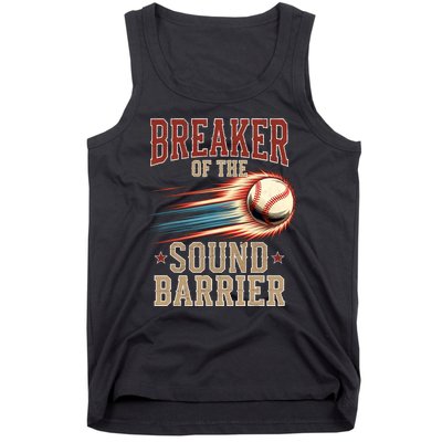 Baseball Pitcher Batter Funny Breaker Of The Sound Barrier Tank Top