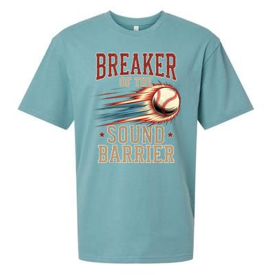 Baseball Pitcher Batter Funny Breaker Of The Sound Barrier Sueded Cloud Jersey T-Shirt