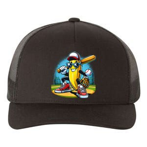 Banana Playing Baseball Funny Fruit Lover Yupoong Adult 5-Panel Trucker Hat