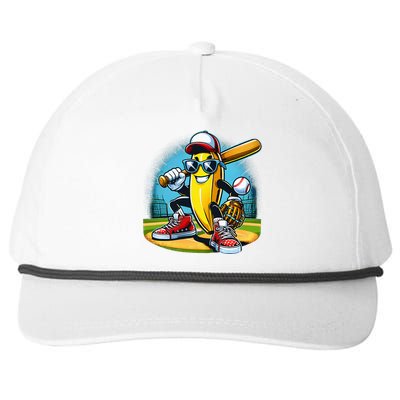 Banana Playing Baseball Funny Fruit Lover Snapback Five-Panel Rope Hat