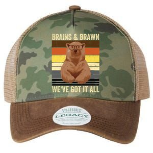 Bear Pride Brains And Brawn Gay Bear Brotherhood Funny Gift Legacy Tie Dye Trucker Hat