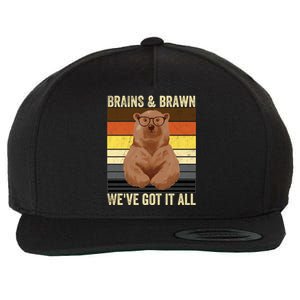 Bear Pride Brains And Brawn Gay Bear Brotherhood Funny Gift Wool Snapback Cap