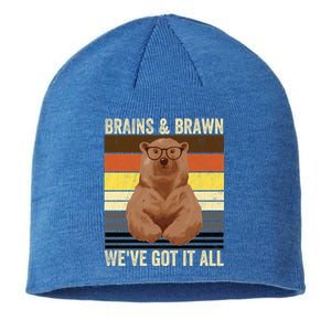 Bear Pride Brains And Brawn Gay Bear Brotherhood Funny Gift Sustainable Beanie