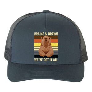 Bear Pride Brains And Brawn Gay Bear Brotherhood Funny Gift Yupoong Adult 5-Panel Trucker Hat