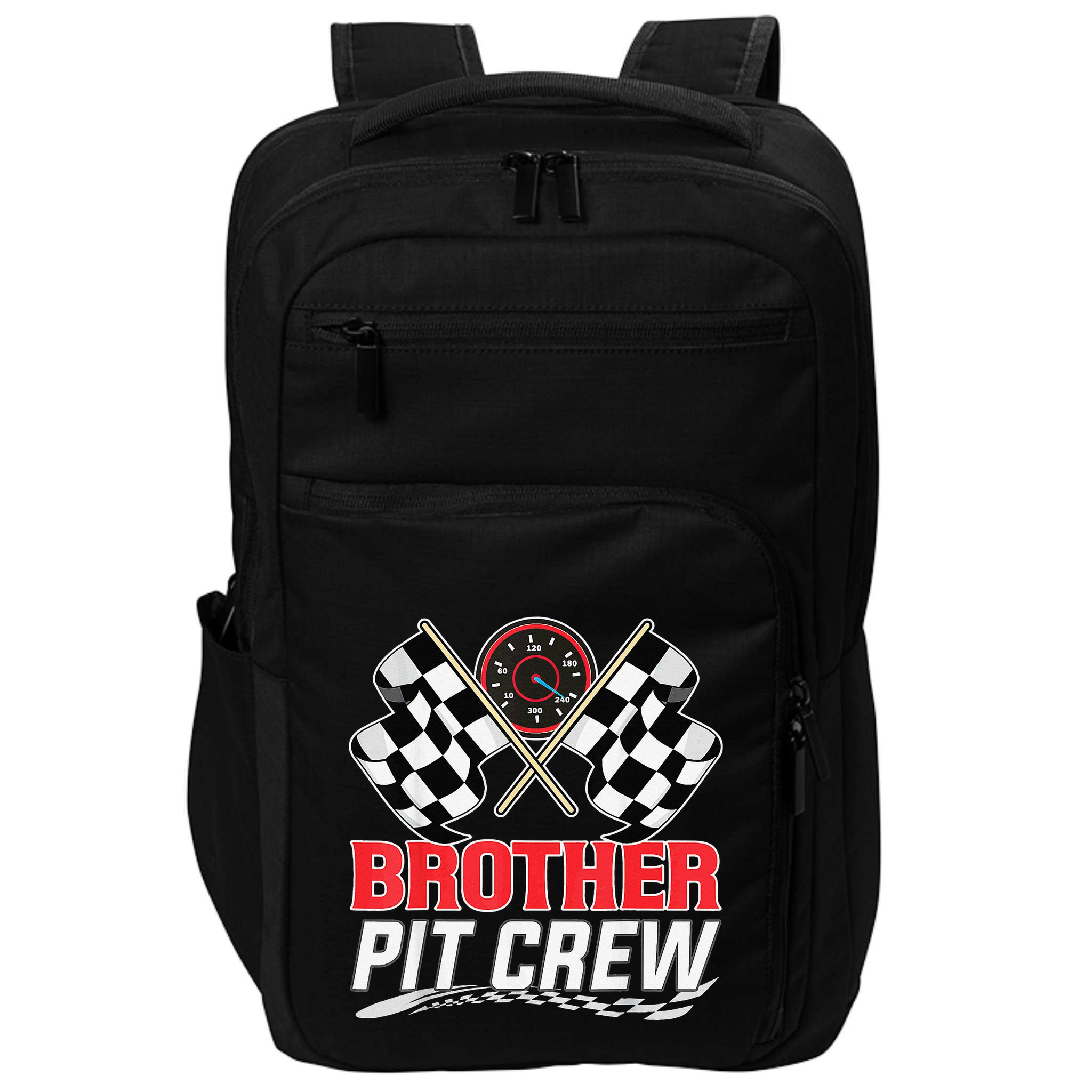 Brother Pit Crew Race Car Birthday Party Racing Family Impact Tech Backpack