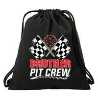 Brother Pit Crew Race Car Birthday Party Racing Family Drawstring Bag