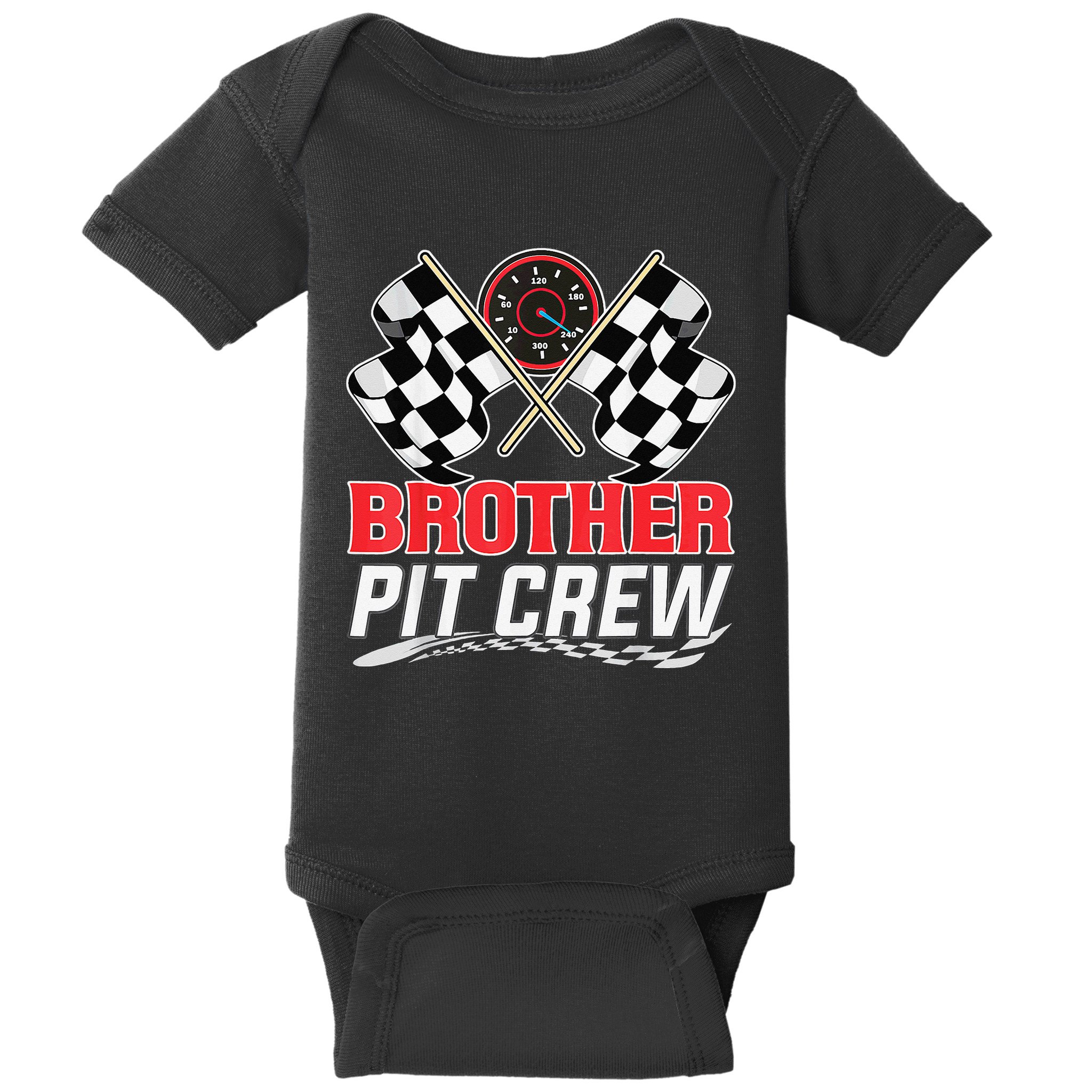 Brother Pit Crew Race Car Birthday Party Racing Family Baby Bodysuit